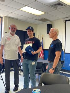 Scott McFarland, Lively Tech student, shown receiving a TRAACA Scholorship. He is pictured with Pres. Bob Skrob and Lively Alum Craig Brown.